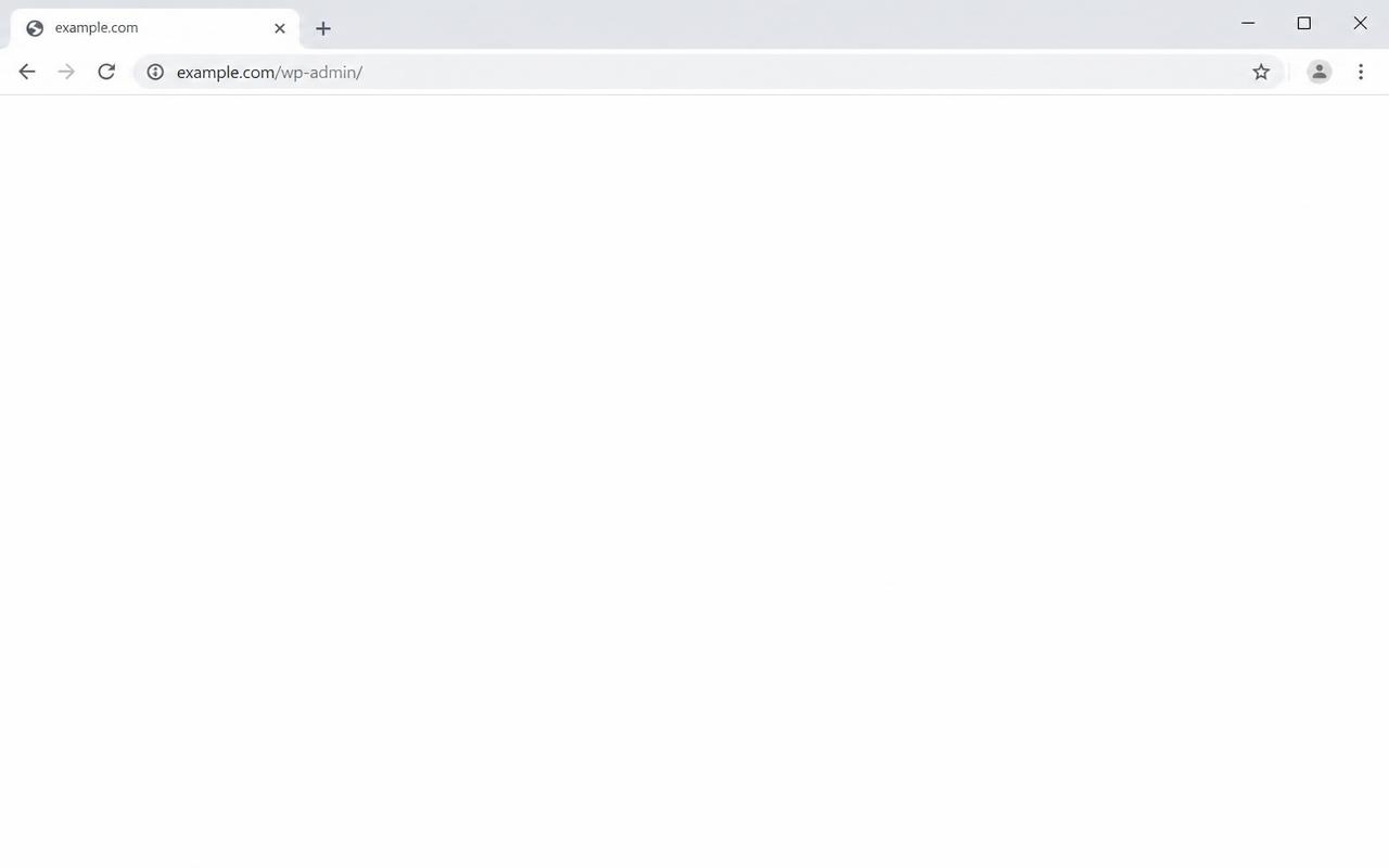Screenshot illustrating White screen of death